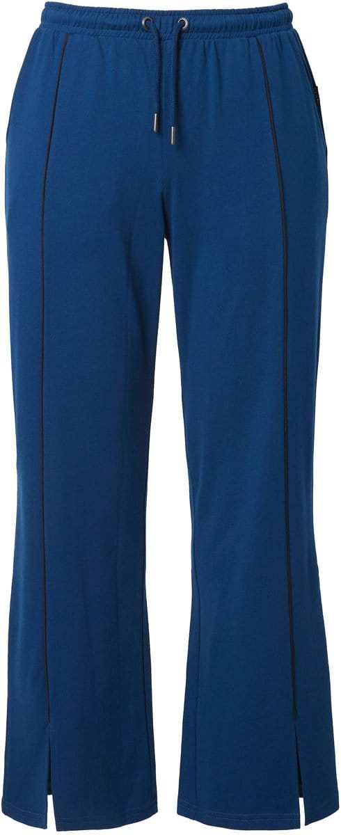 Ulla Popken - Dames - Joggingbroek biezen rechte pijp elastische tailleband - Donkerblauw - Maat 54+