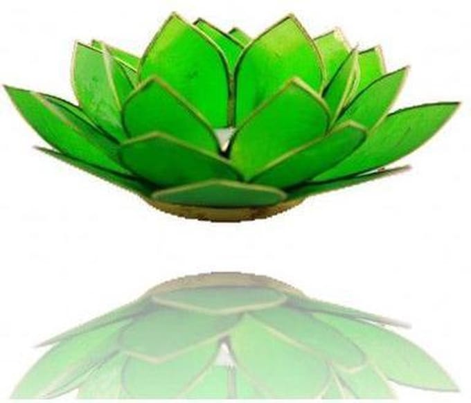 Lotus sfeerlicht groen 4e chakra goudrand (1 stuks)