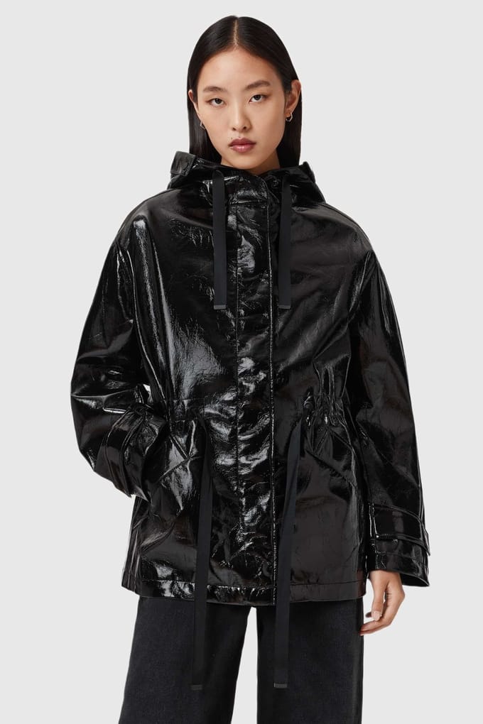 AllSaints Kelsie Shine Jacket Black Taglia: M | Trench Outlet | Donna | Nero
