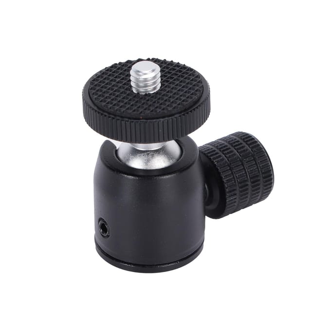 Mini Statief Balhoofd met 1/4 Inch Schroef en Hot Shoe Mount Adapter voor DSLR Camera Ring gray