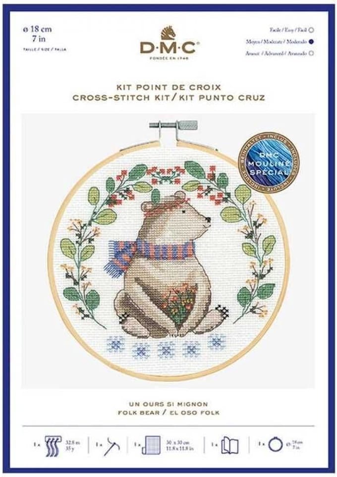 DMC borduurpakket folk bear incl borduurring