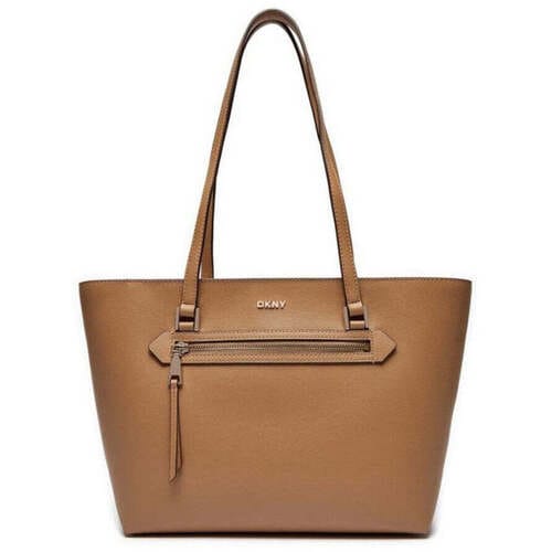DKNY Leren Schoudertas Bryant Ave Tote Bag Cap Lichtbruin