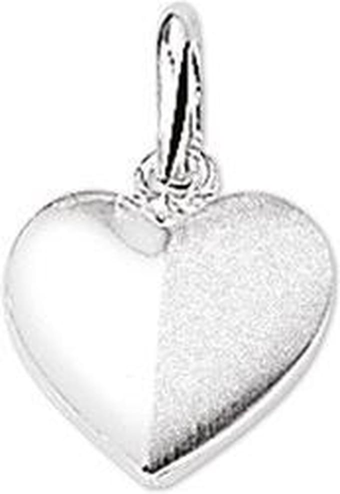 hanger hart poli/mat zilver gerhodineerd