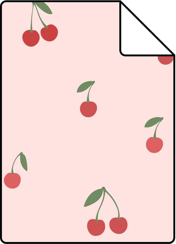 Proefstaal ESTAhome behang kersen roze en rood - 26.5 x 21 cm - 131651-S