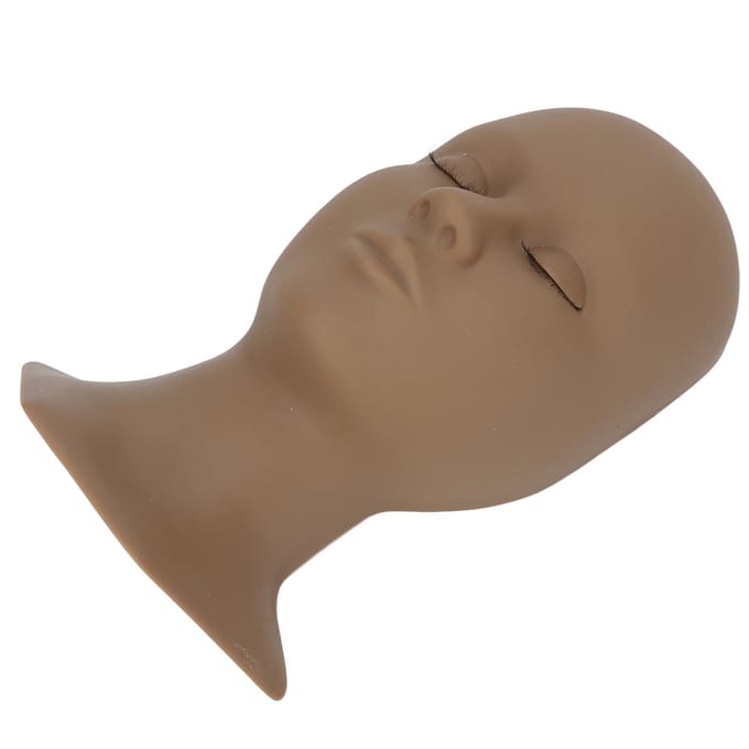 Wimper Mannequin Hoofd Vervangbare Ogen Wimperextensions Make-up Massage Acupunctuur Siliconen brown