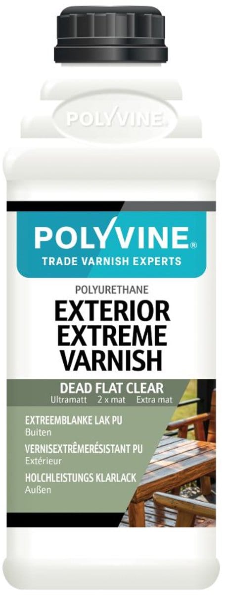 Polyvine Extreem Blanke Lak PU voor Buiten extra mat 1 Liter