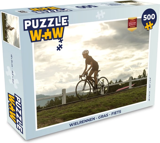Puzzel Wielrennen - Gras - Fiets - Legpuzzel - Puzzel 500 stukjes