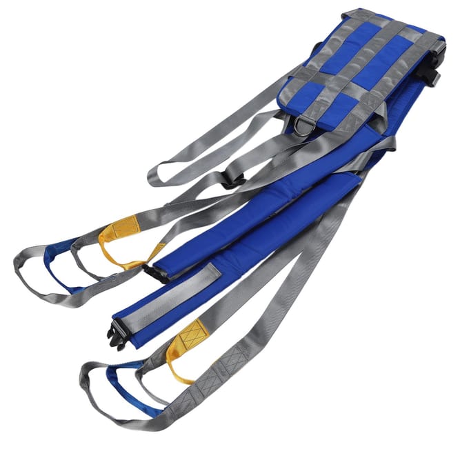 Loopsling voor patiënten, gemaakt van zacht polyester nylon, geschikt voor verlamde patiënten, ter ondersteuning bij het tillen en staan. (M) blue