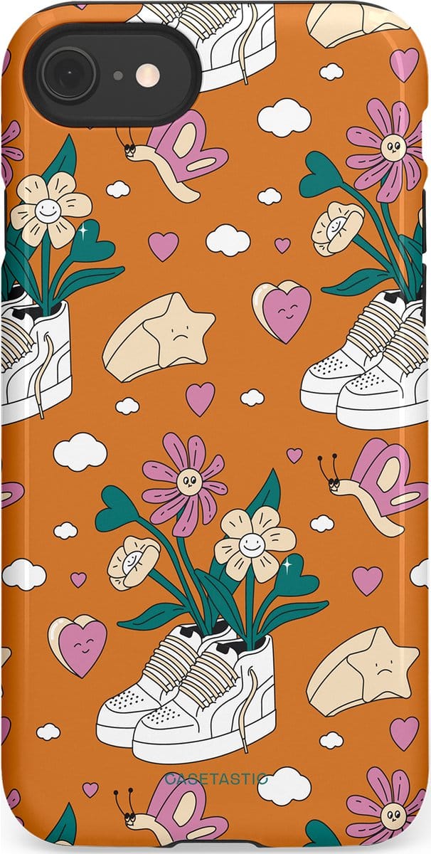 Casetastic Hoesje Geschikt voor Apple iPhone 7/8/SE - Stijlvolle Beschermende Duo-layer Case - Hartentuin