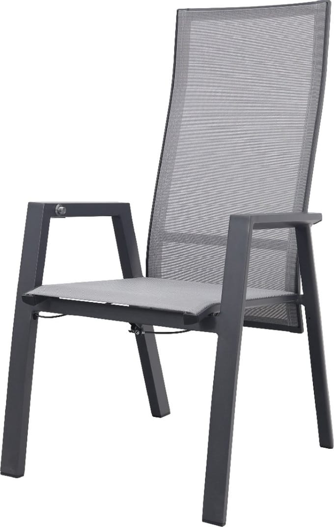 Azoren dining tuinstoel verstelbaar (incl. kussen) - Antraciet