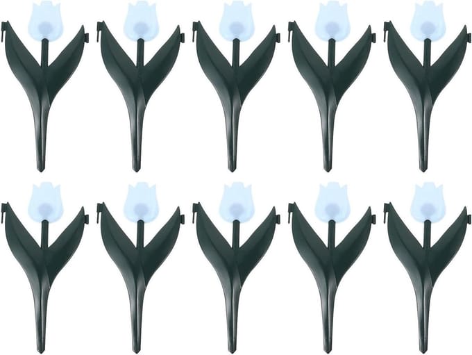 Kunststof Tuinrand - Bloembed Hek - Tuin Decoratie - Tulp Ontwerp - 10 Stuks - Blauw