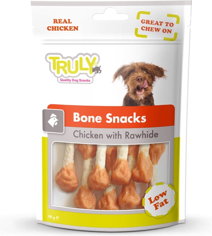 Truly Bone Snacks Chicken & Rawhide - 15 zakjes van 90 gram - Hondensnack