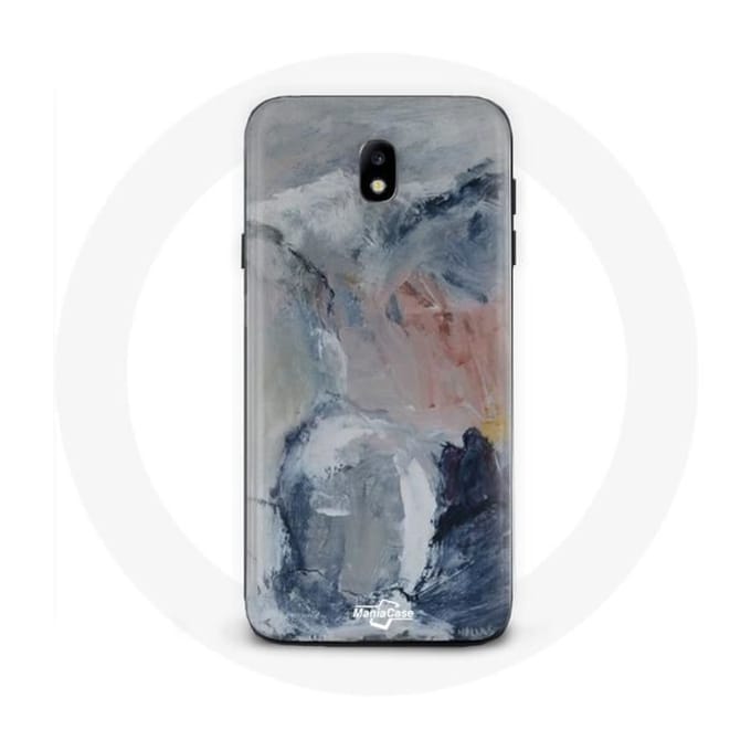 Coque - MANIACASE - Samsung Galaxy J7 2017 - Texture abstraite - Gris - Souple gris