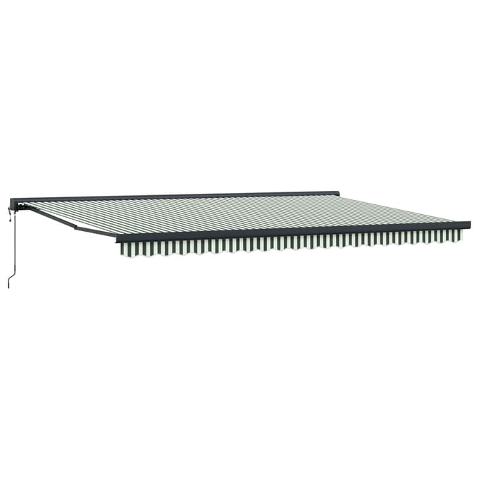 vidaXL - Uitschuifbare - luifel - Groen - en - Wit - 500 - x - 300 - x - 165 - cm