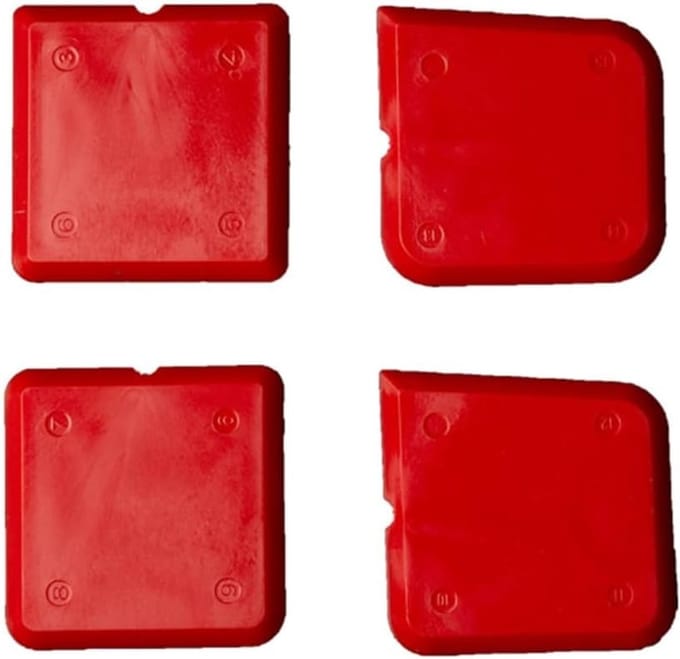 Kit Afwerking Gereedschap - Spatel Schrapers - Professioneel Afdichten - Meerdere Randen - Set van 4 - Zacht