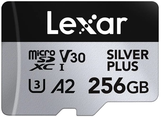 Lexar microSDXC Silver Plus UHS-I 256GB - Lezen 205MB/s, Schrijven 150MB/s - V30