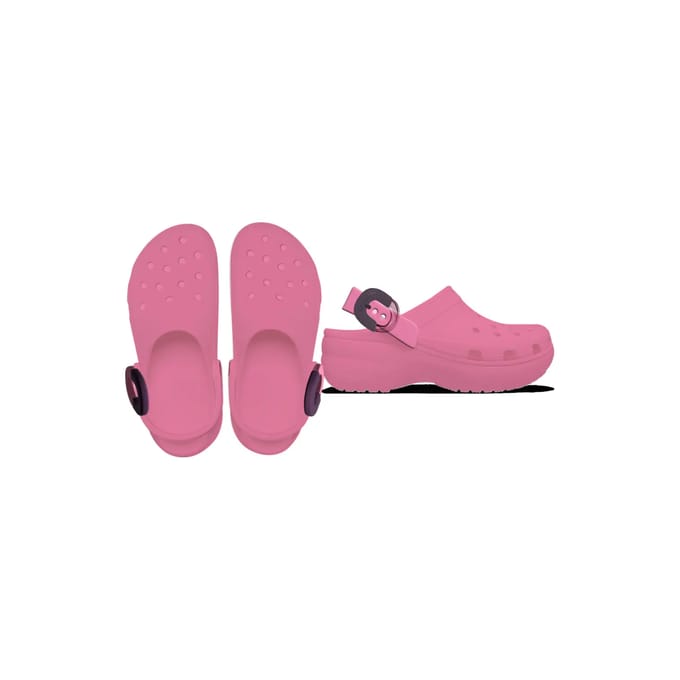 Crocs Classic Platform Dipped Buckle Clog, Vrouwen, Roze, Slippers, maat: 41/42