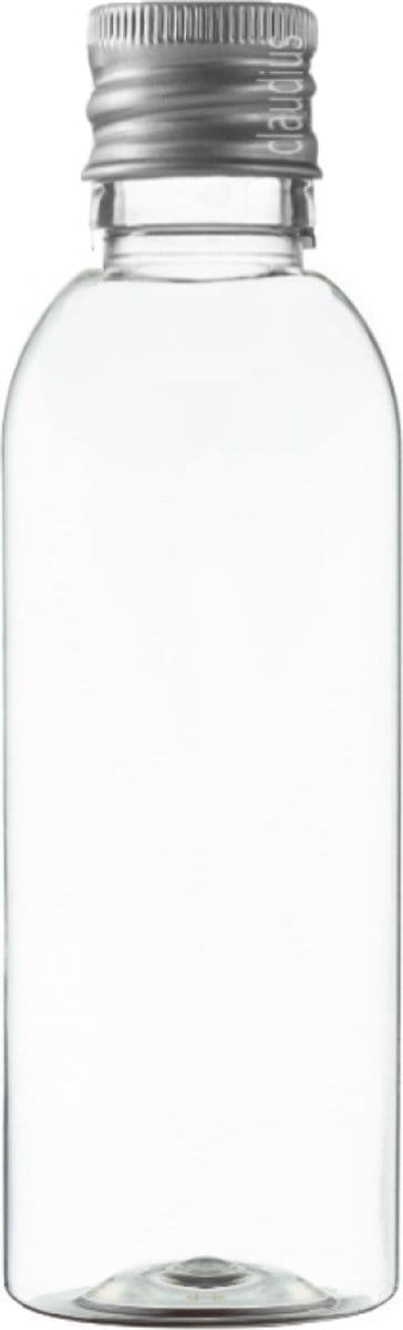 Lege Plastic Fles 100 ml PET transparant - langwerpig met aluminium dop - set van 10 stuks - navulbaar- leeg
