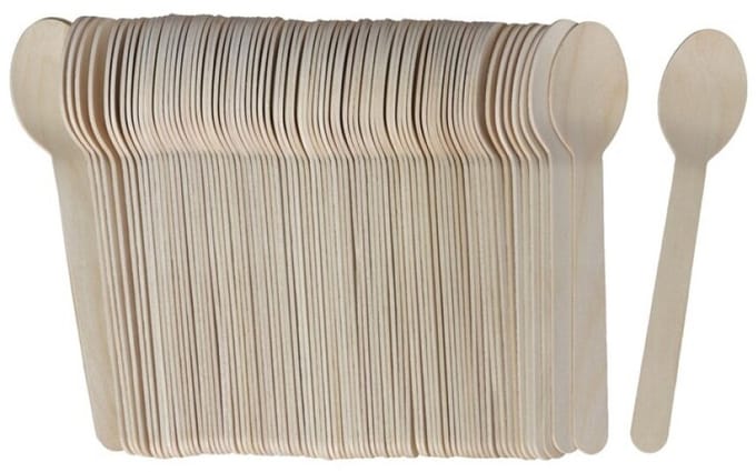 Gerimport Lepels - bamboe - 80x stuks - naturel - 16 cm - verjaardag/camping/bbq
