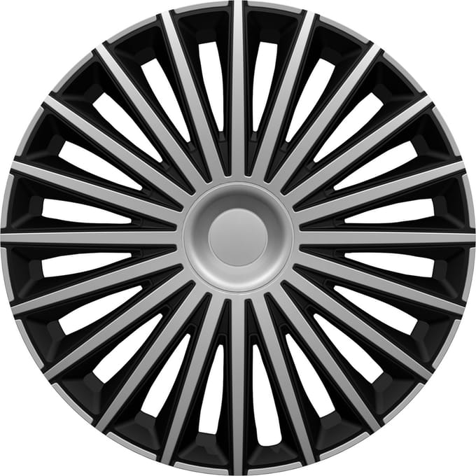 Carpoint Wieldoppenset Dakota 16 Inch Zilver/zwart 4 Stuks