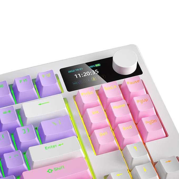 Draadloos Mechanisch Toetsenbord K87 Toetsenbord RGB Mechanisch Toetsenbord Drie Modus Connectiviteit 18 veelkleurig
