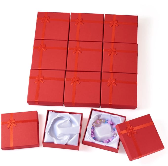 Dailygoody - Armband Geschenkdozen - Kartonnen Sieraden Dozen - Rood - Bruiloft - Moederdag - Cadeau - Uniek - 12 Stuks