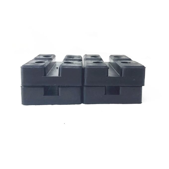 4x robuuste rubberen armpads rechthoekig universeel voor auto-autoheftrucktakels black
