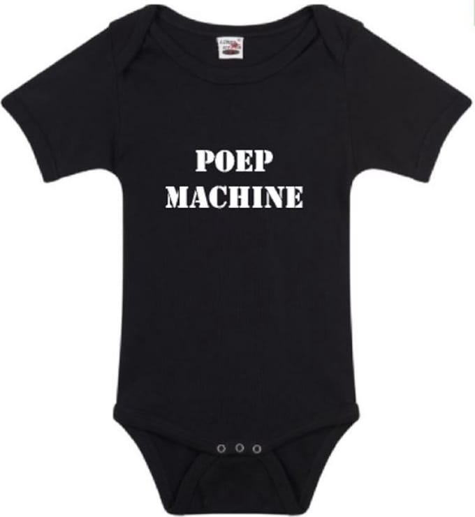Romper poepmachine zwart I maat 86/92 I Logostar