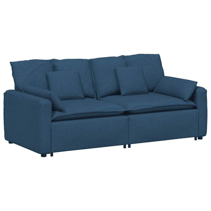 vidaXL Modulaire bank met kussens blauw