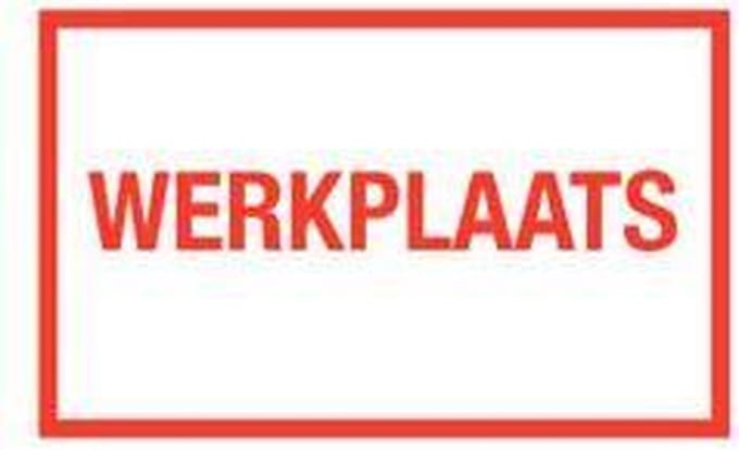 Werkplaats tekststicker 200 x 125 mm