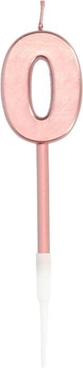 Folat - Verjaardagskaars 0 Roségoud Metallic