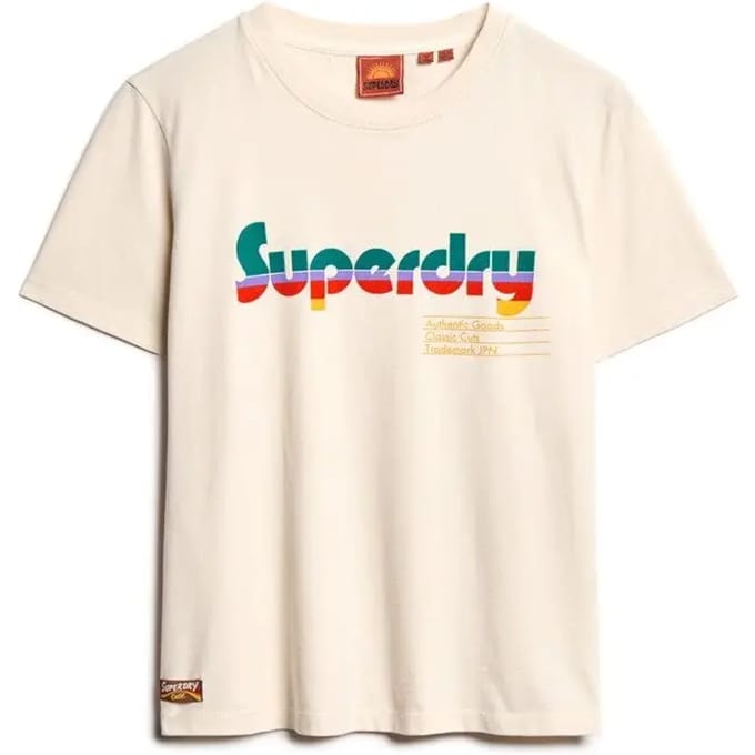 Superdry STUDIOS SLUB EMB VEE TEE Dames T-shirt - Maat M
