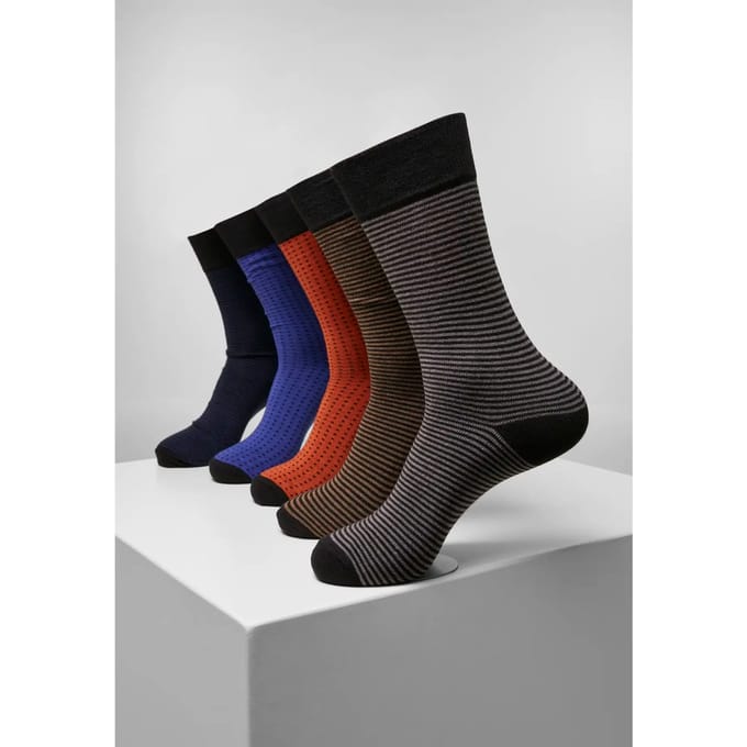 Urban Classics - Stripes and Dots 5-Pack Sokken - 35/38 - Multicolours