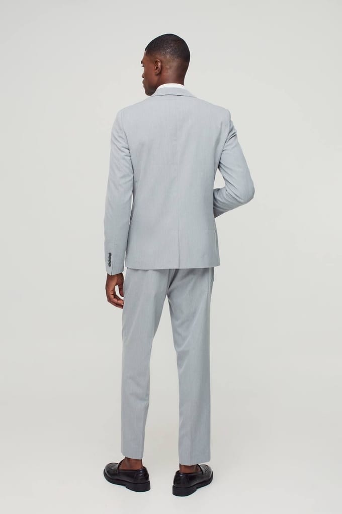 Slim Single Breasted Suit Jacket | Grey | Size 52