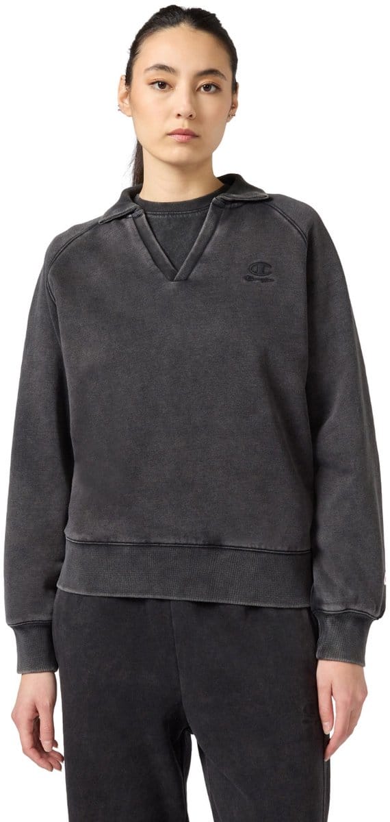 Champion Sweater Dames Polo Neck Sweatshirt Grijs - Maat XL