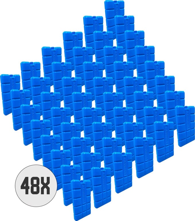 DULA Blauwe Koelelementen voor koelbox - 48 stuks - 200 gram - 8 x 15 x 2 cm
