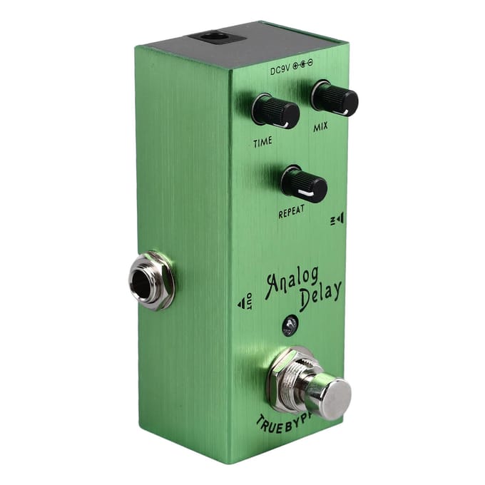 Pédale d'effet Delay pour Guitare Multifonction Timbre Riche Delay Analogique Pédale d'Effets pour Guitare Électrique Vert Clair beige