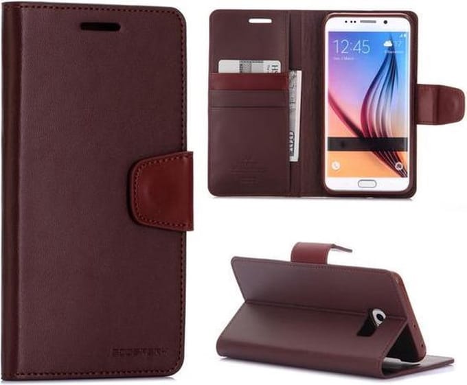 Mercury Sonata Geschikt voor: Samsung Galaxy S6 Edge Plus Hoesje - Bookcase - Bruin