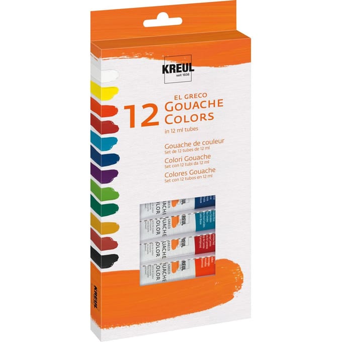 Kreul EL GRECO Gouache Colors set - 12 tubes van 12 ml