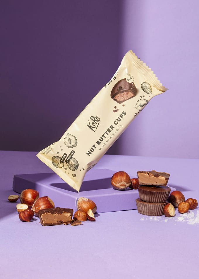 Bio vegan nut butter cups salty hazelnut 3 x 13 g