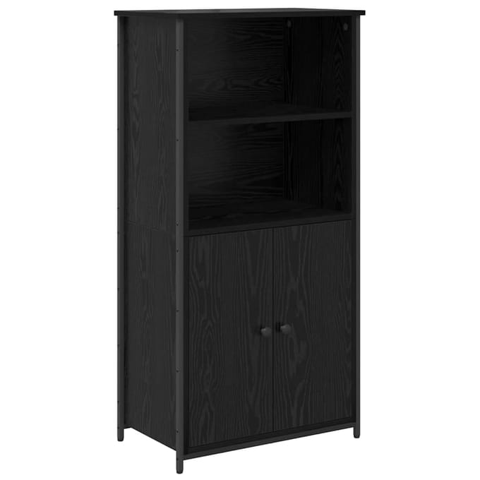 vidaXL Highboard Zwart Eiken 62 x 36 x 121,5 cm Bewerkt hout