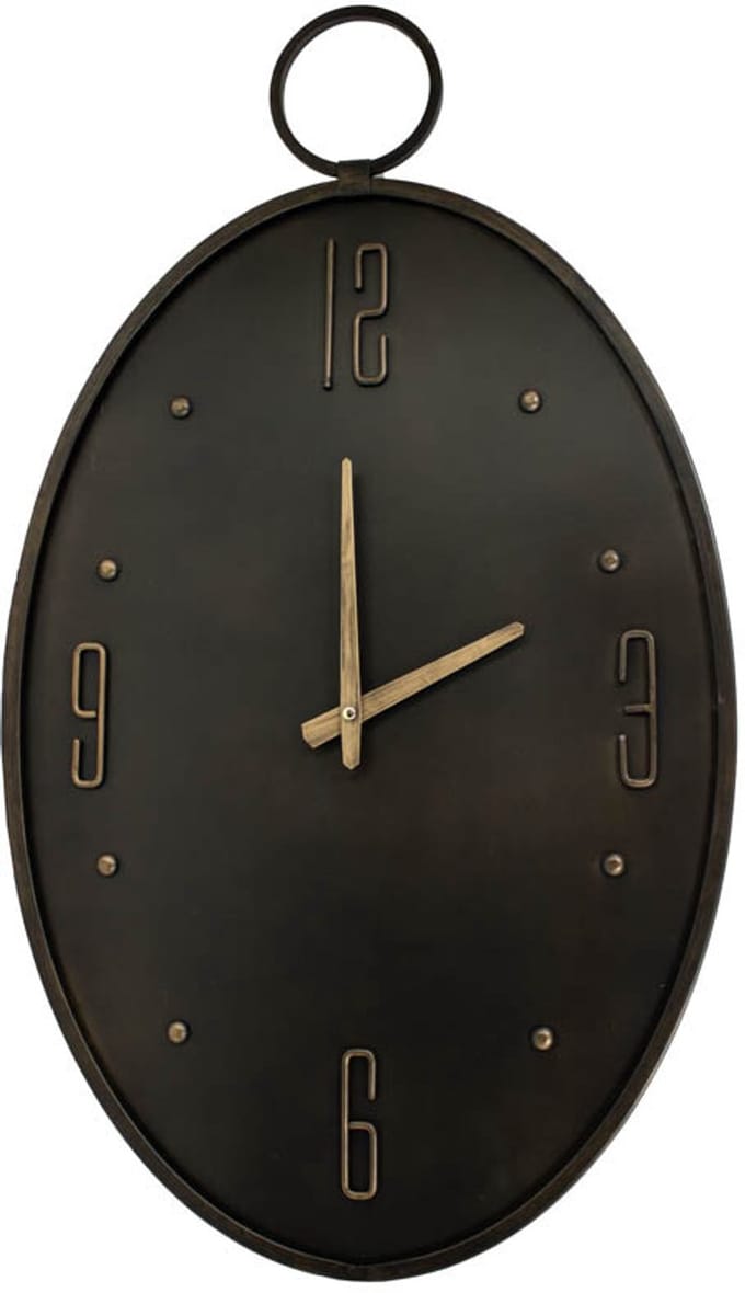Wandklok ovaal antraciet