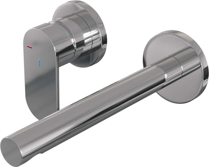 Brauer Chrome Edition inbouw wastafelmengkraan met rechte uitloop en rozetten model C2 chroom