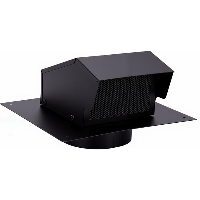 6 Inch Zwarte Dakdoorvoer Kap Buitenste Dakdoorvoer met Kap en Klep Verzinkt Staal Heavy Duty Afzuigkap Deksel voor Huis