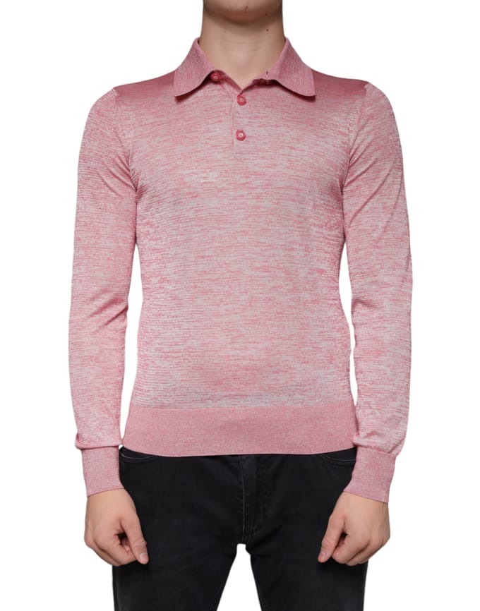 Lange Mouwen Gebreide Polo Shirt