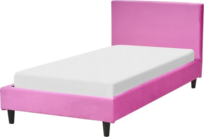 FITOU - Eenpersoonsbed - Fuchsiapaars - 90 x 200 cm - Fluweel