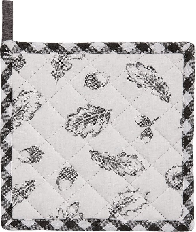 Clayre & Eef Pannenlap 20*20 cm Grijs Katoen Vierkant eekhoorn Afgiet Pannenlap Afgiethulp Pannelap
