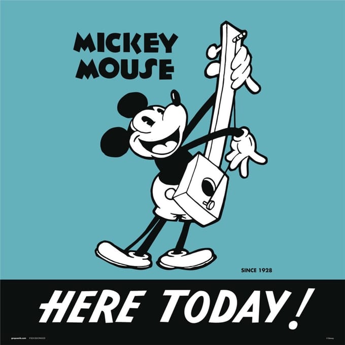 DISNEY MICKEY MOUSE 90 - Art Collector Print 30x30 cm