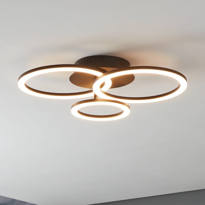 EGLO connect.z Parrapos-Z Smart Plafondlamp - 54,5 cm - Zwart/Wit - Instelbaar wit licht - Dimbaar - Zigbee