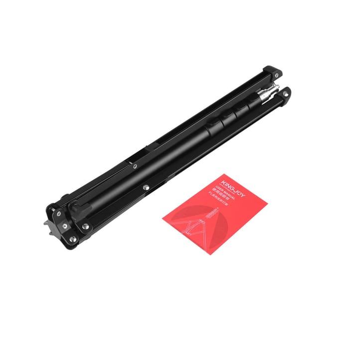 KINGJOY FL2019 Verstelbaar metalen statief voor lampen Draagvermogen van 8 kg/17,6 lbs Max. schroefdiameter van 1/4 inch zwart